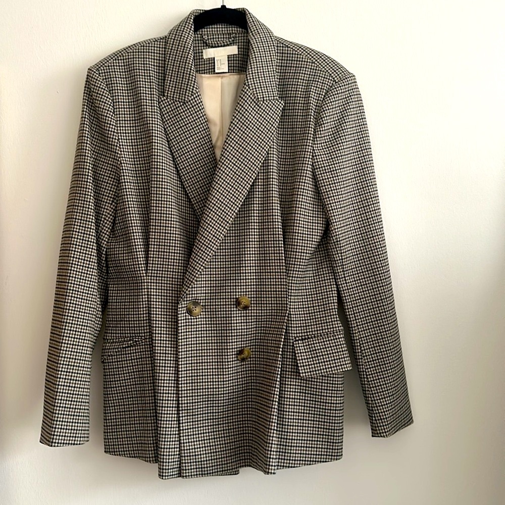 *NWOT* H&M Houndstooth Blazer, Sz. 10